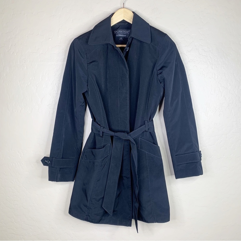 London Fog Black Rain Trench Coat